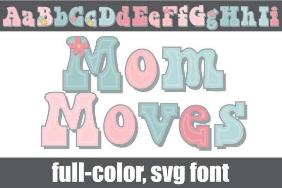 Mom Moves: A Springy Retro Color Font for Handmade Brands