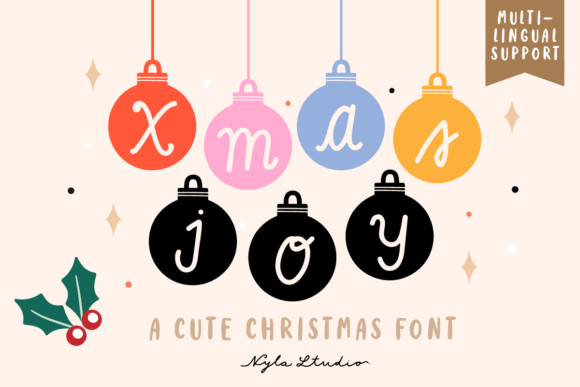 Xmas Joy: A Playful Christmas Ornament Font for Handmade Creators